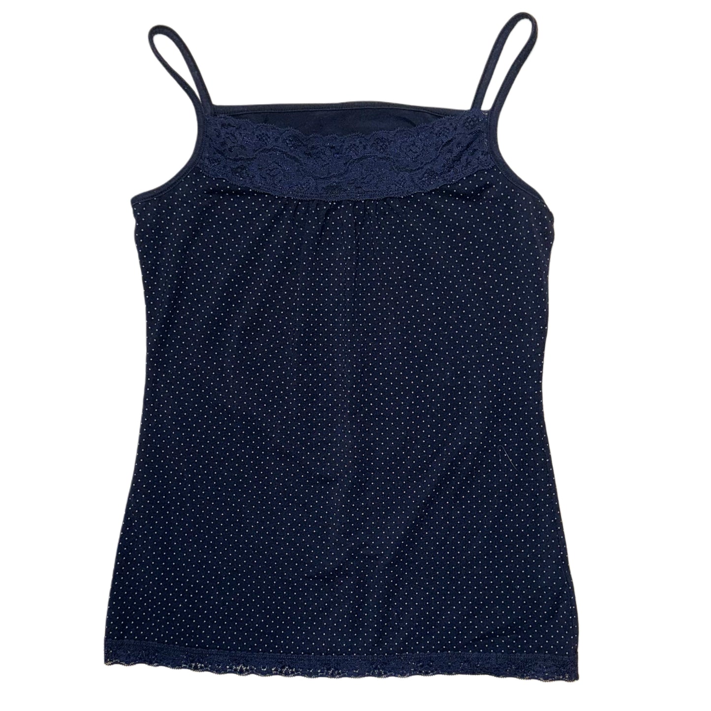 Navy polka dot lace cami