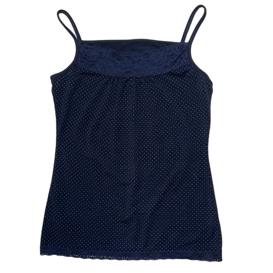 Navy polka dot lace cami