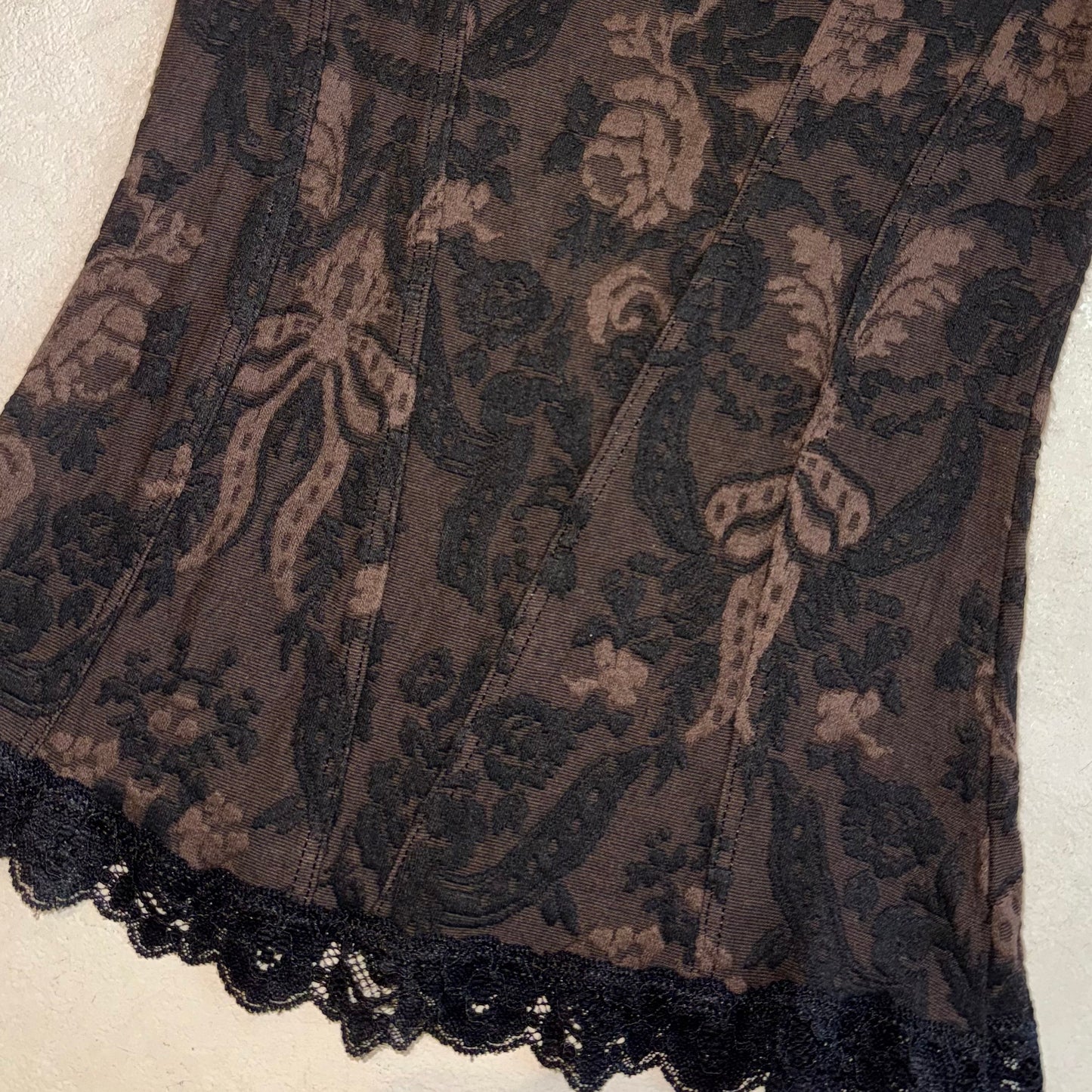 Brown black lace tank