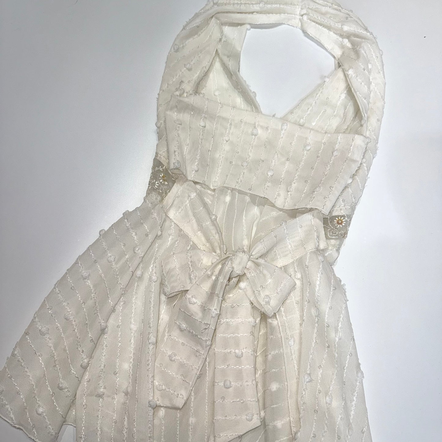 White embroidered backless cami