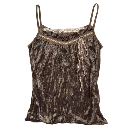 Brown velvet lace cami