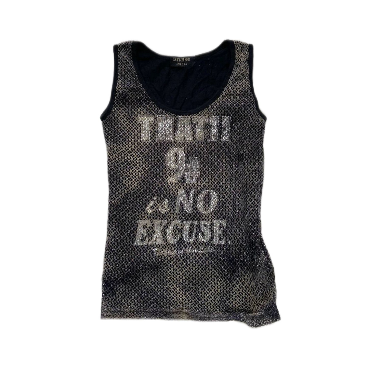 “No Excuse”Layered sleeveless mesh top