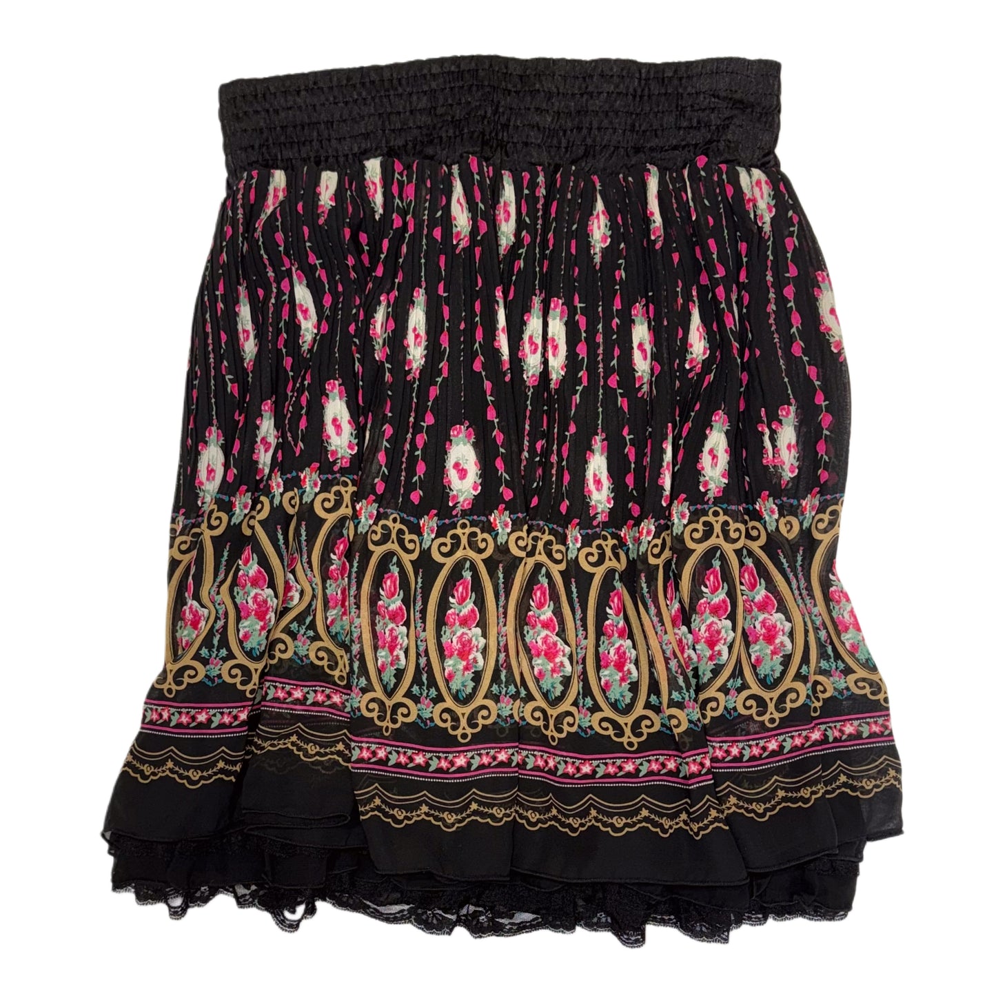 Axes black floral skirt