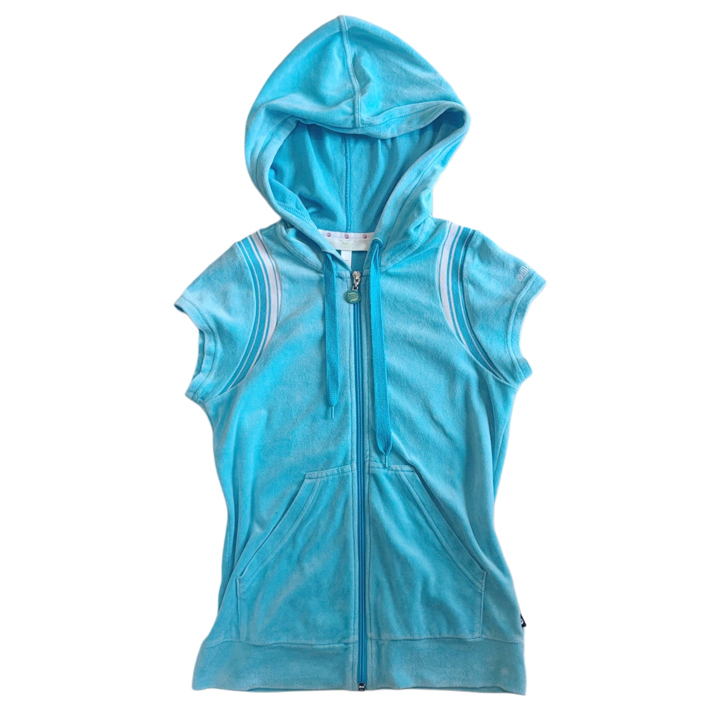 Adidas baby blue velvet zip hoodie