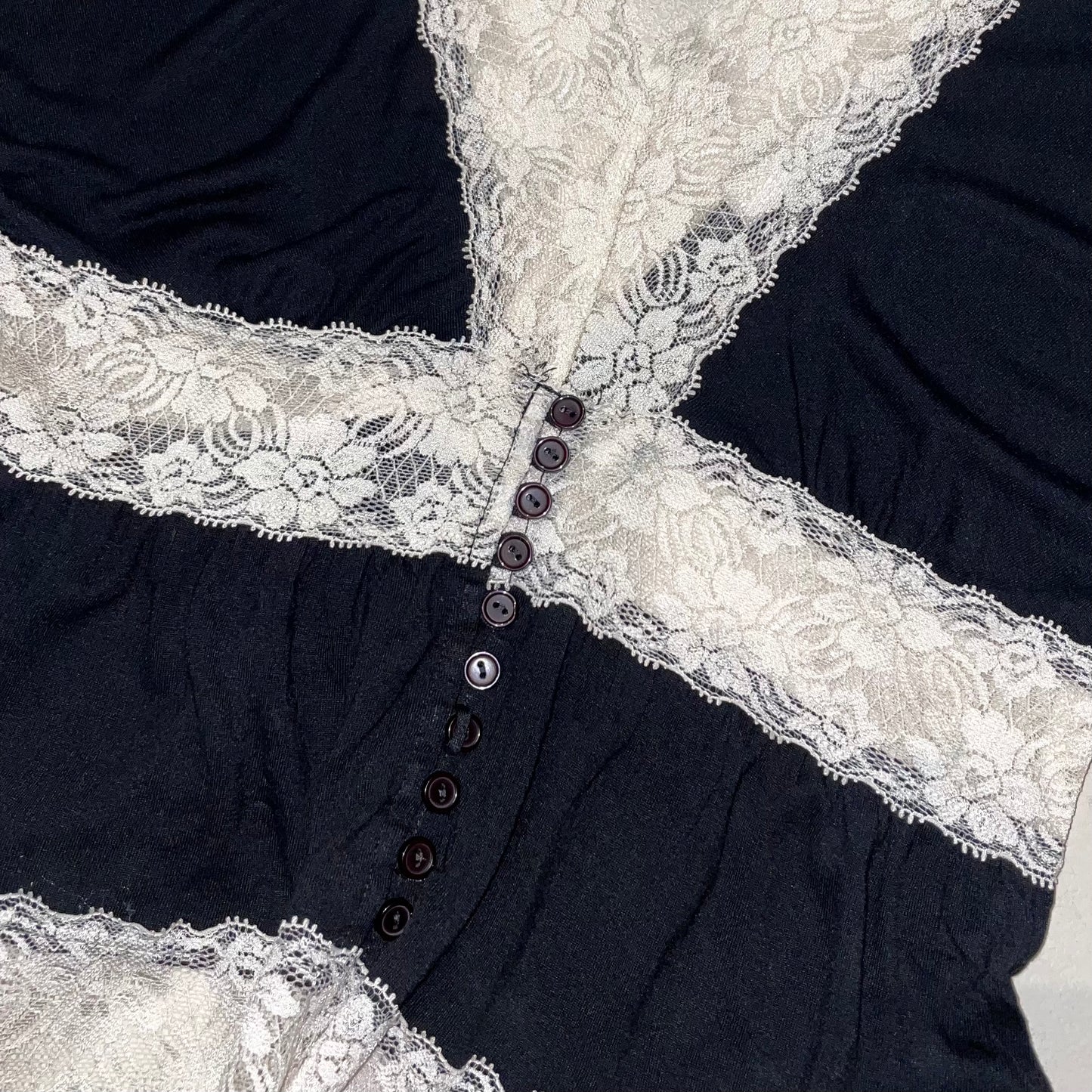 Black v-neck lace top