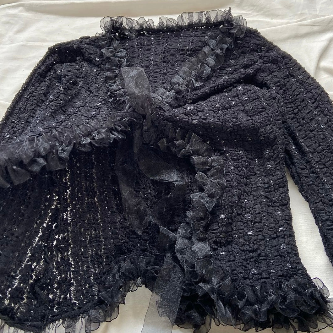 black knit ribbon outer