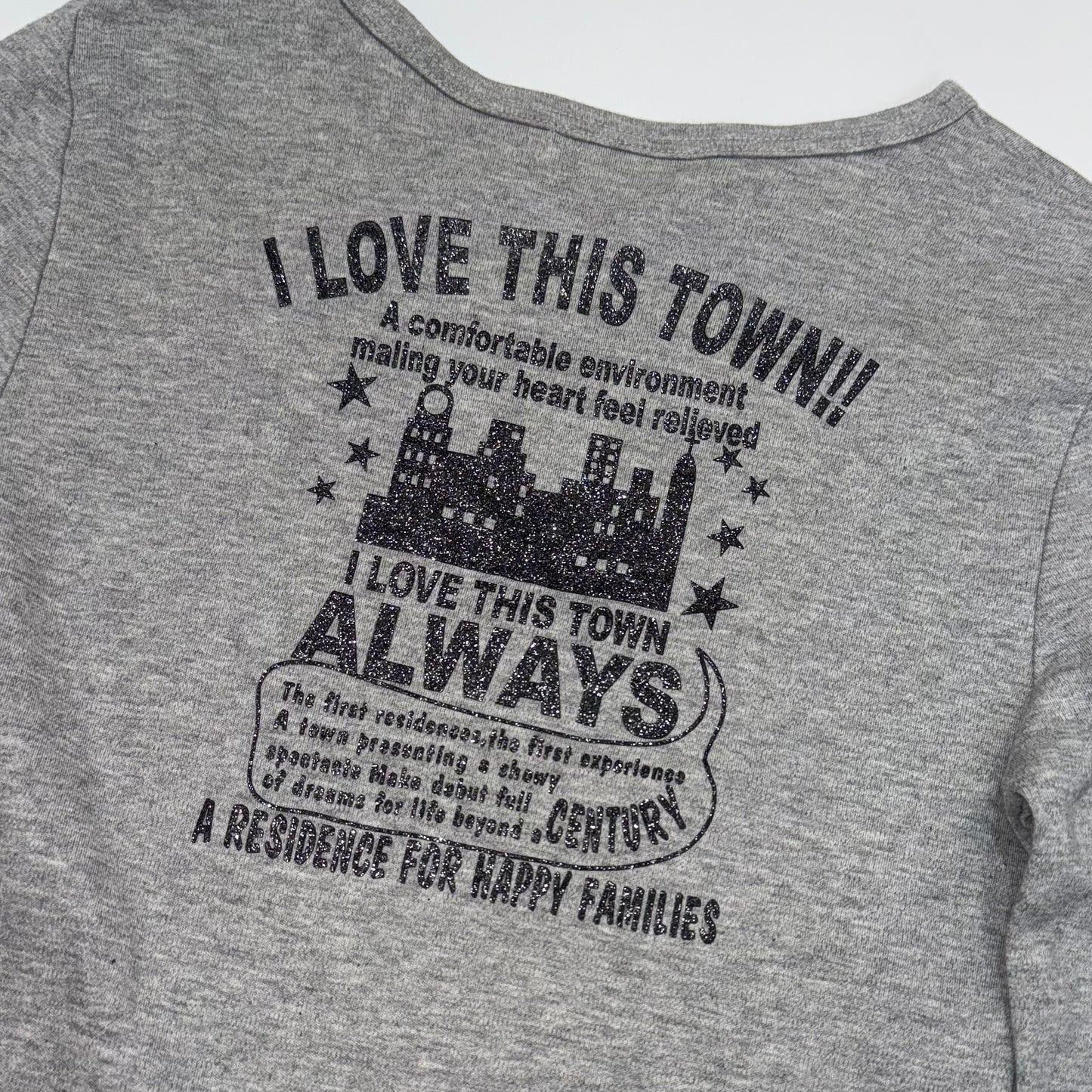 Crazy girl “I love this town” grey long sleeve