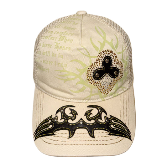 Hanes beige rhinestone cap