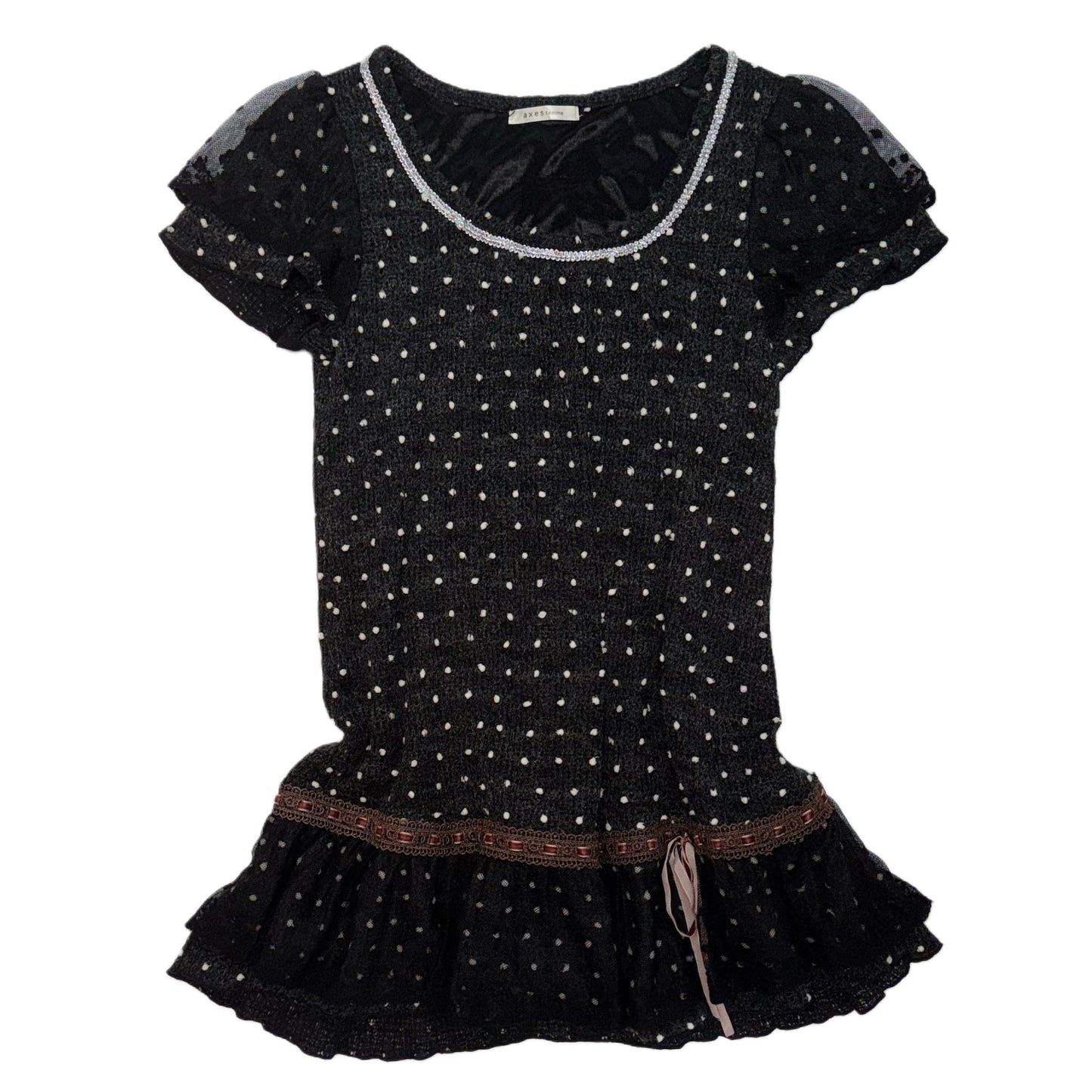 Axes black polka dot lace dress