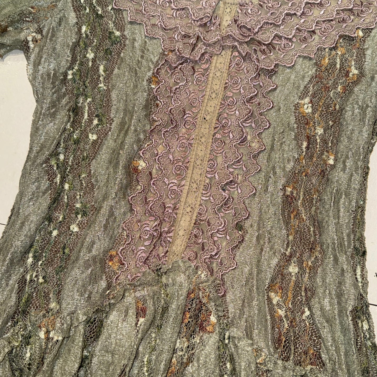 Green purple lace top