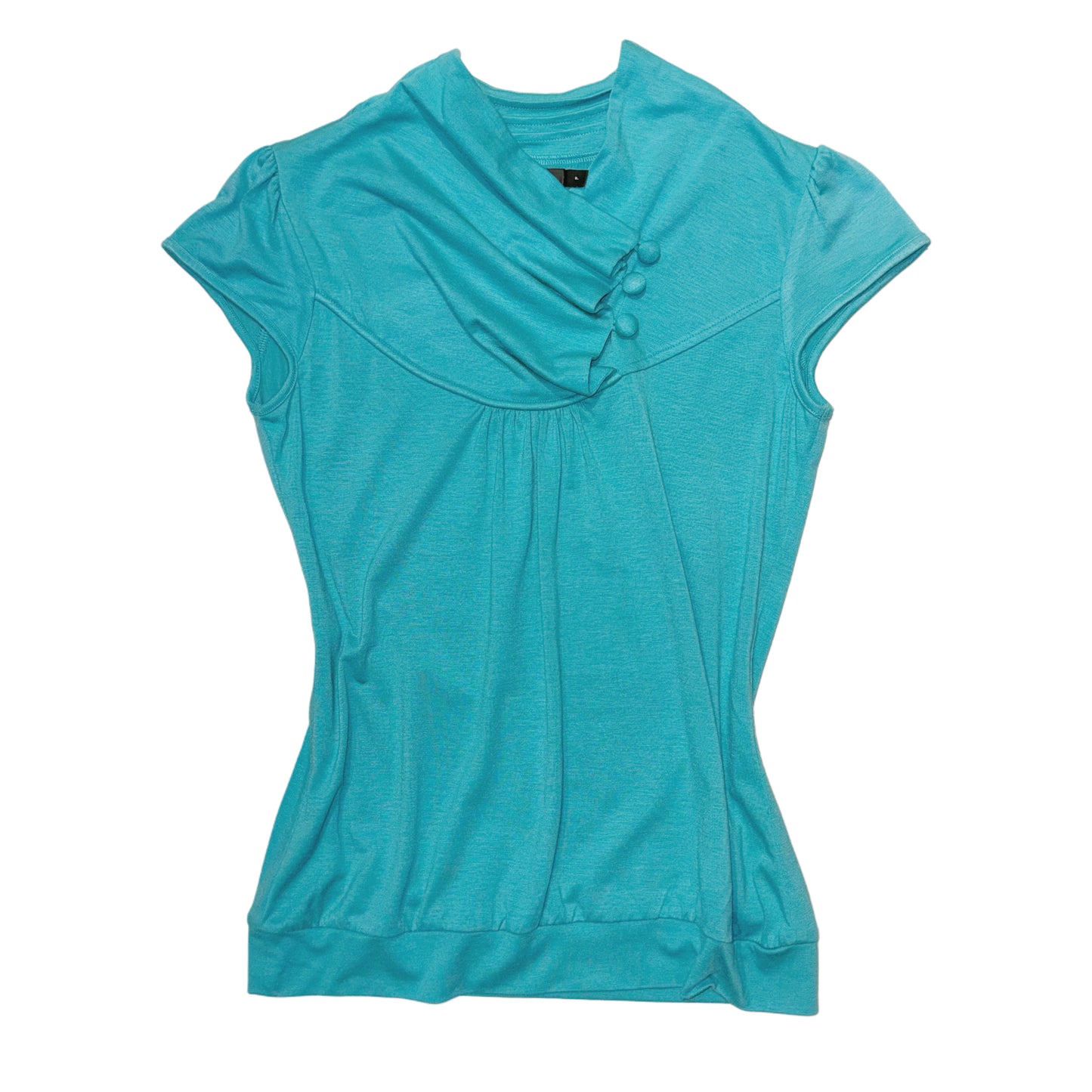 Teal button top