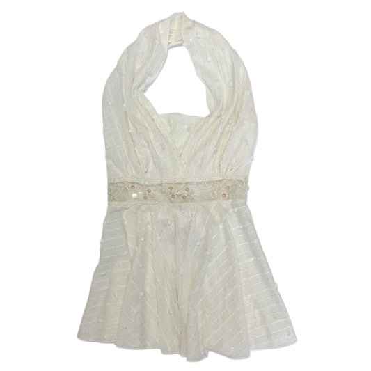 White embroidered backless cami