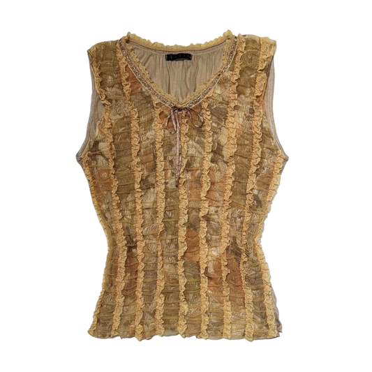 Lace ruffle layered top