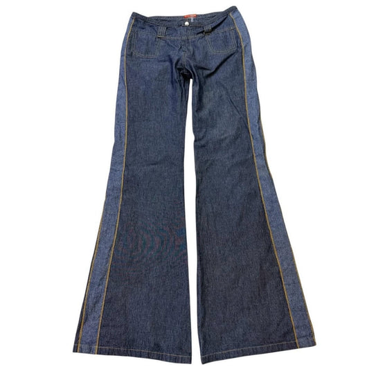 Dark wash denim flare jeans
