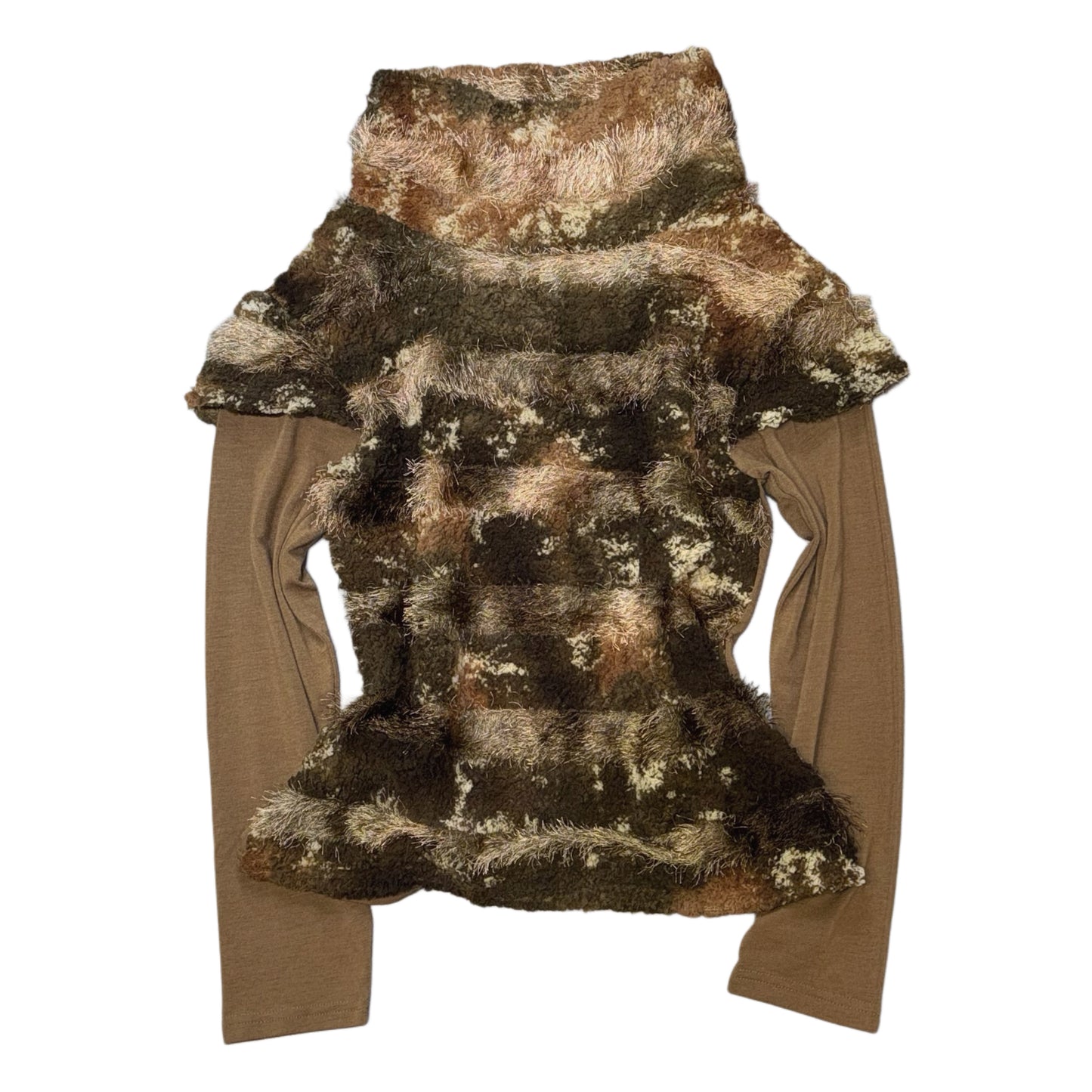 Brown furry layered long sleeve