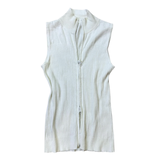 White knitted top with double zip