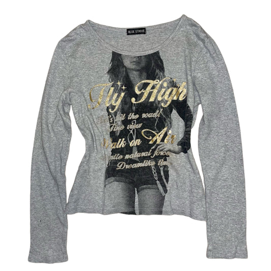 “Fly High”grey long sleeve