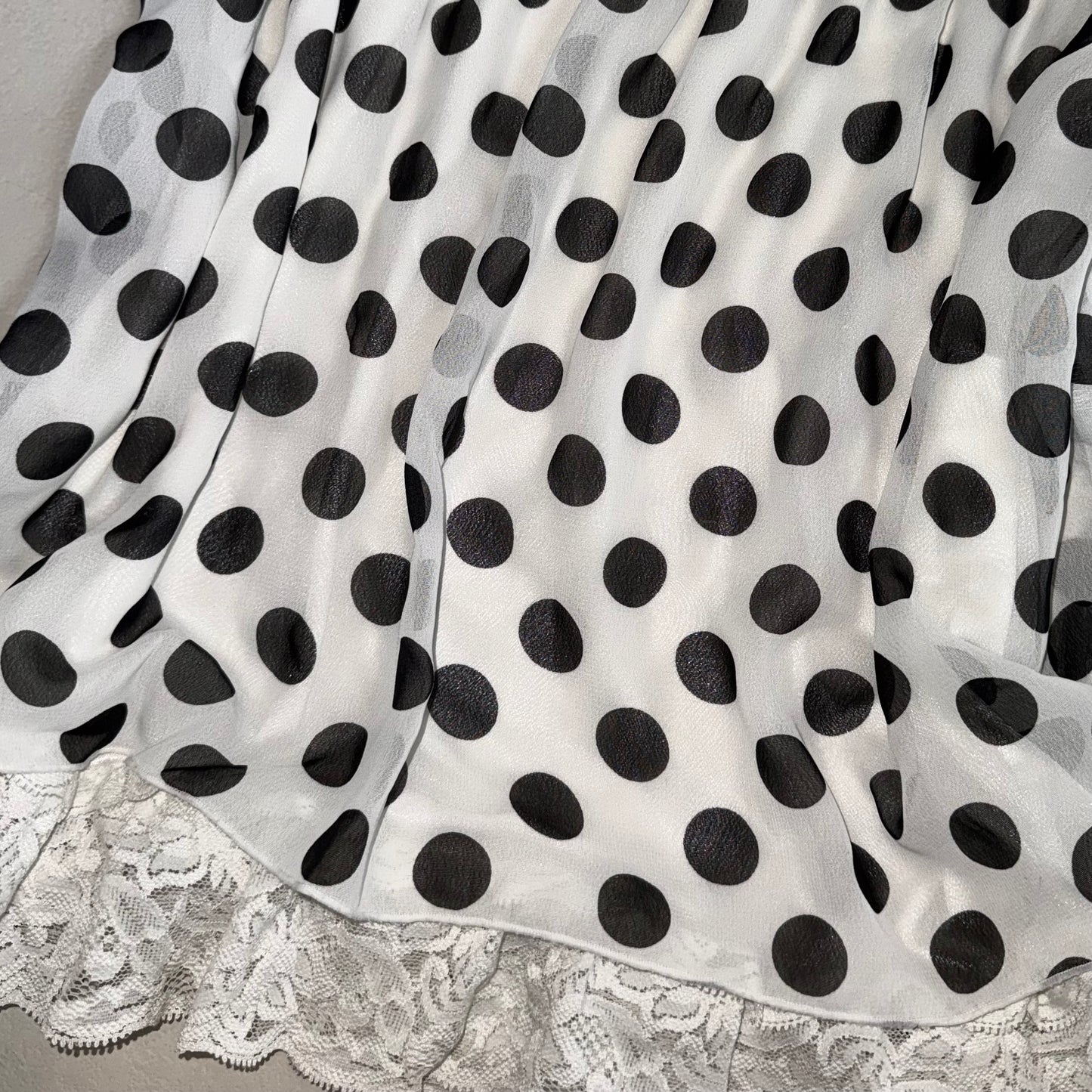 Polka dot white lace cami
