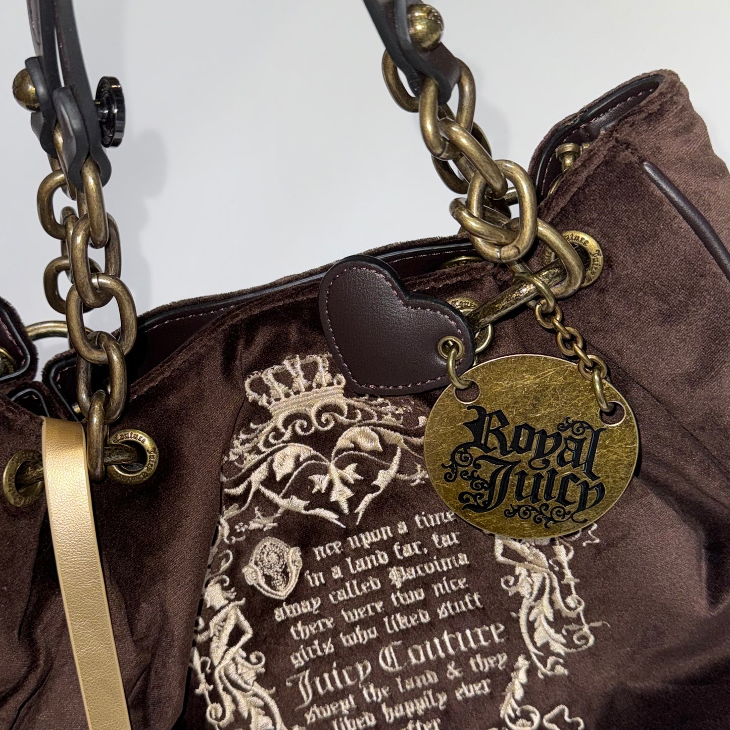 Juicy Couture brown shoulder bag with keychain