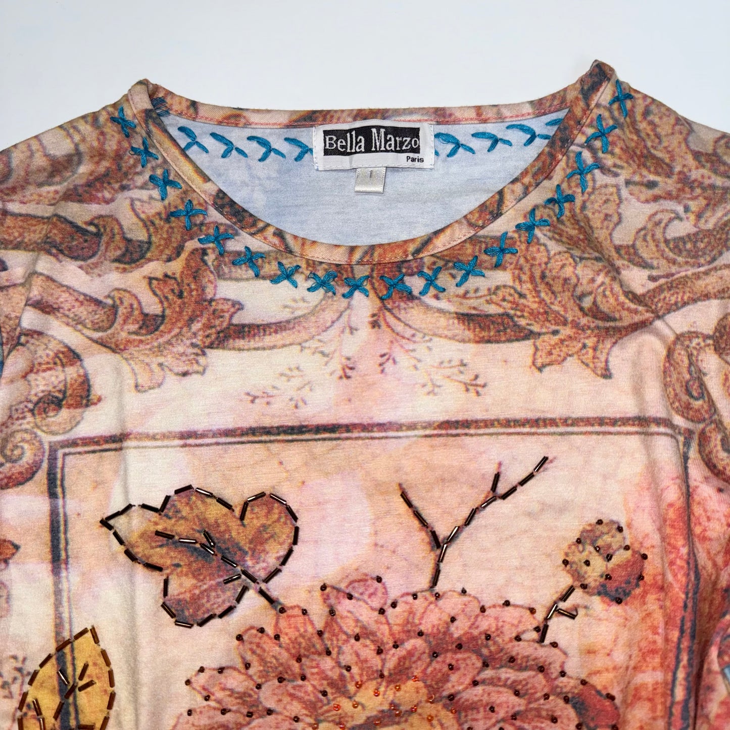 Bella Marzo Paris graphic lobster embroidered long sleeve