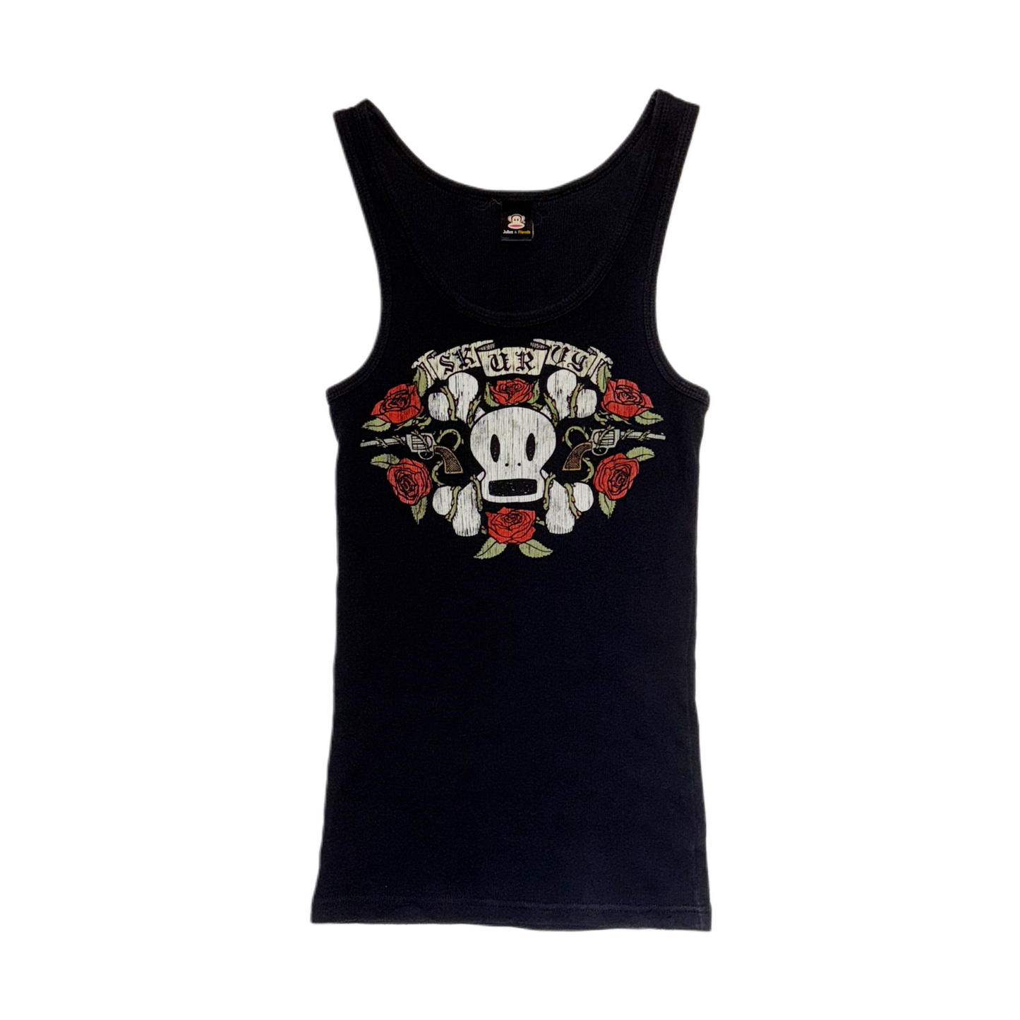 Paul Frank rose skull top