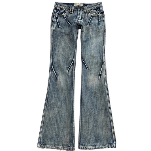 1998Washed denim low waist jeans
