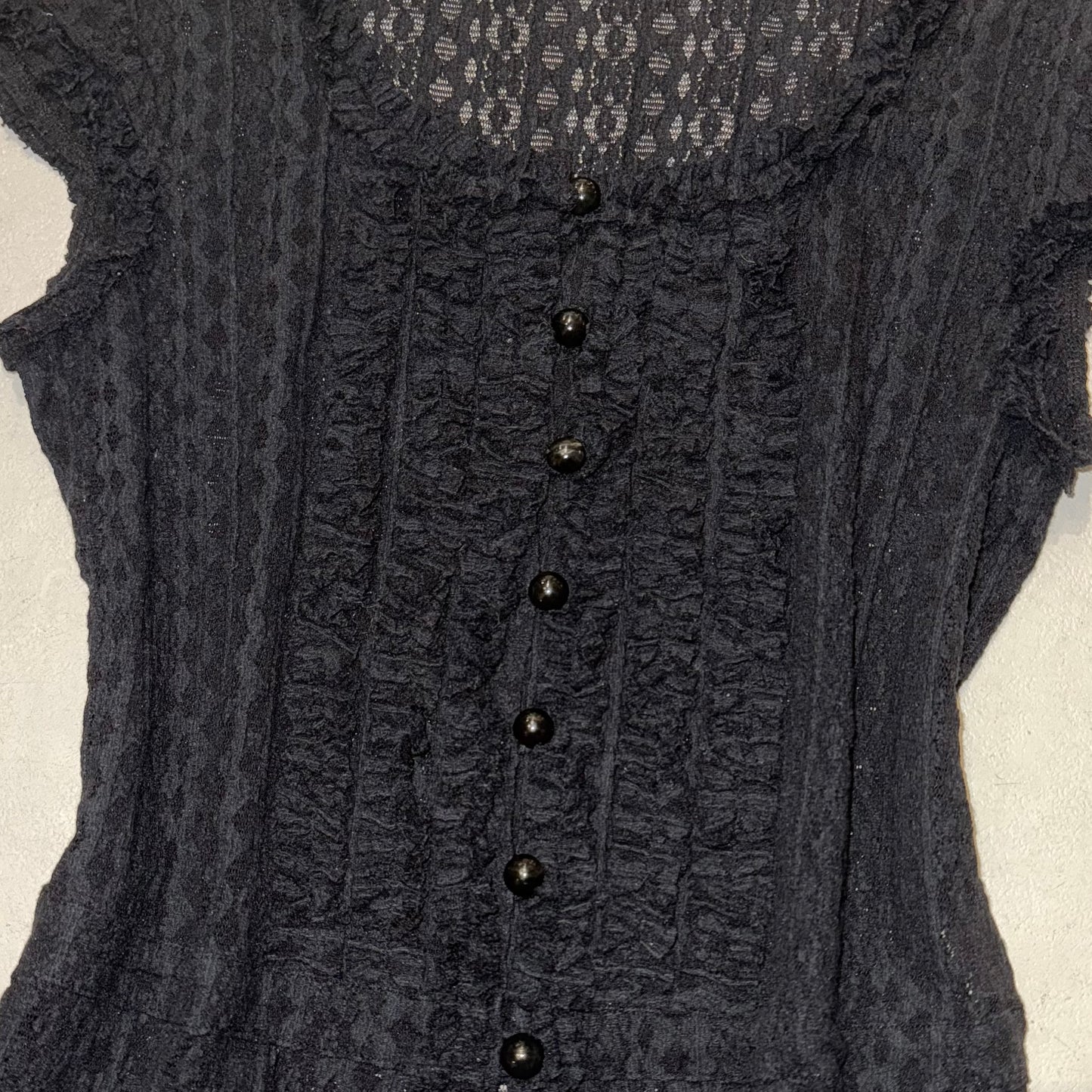 Black lace ruffle shirt
