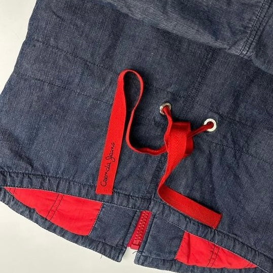 90s denim red ribbon 3m jacket