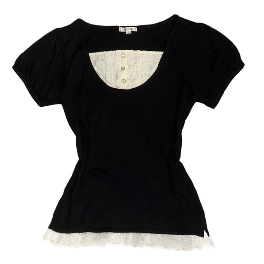 Black lace layered top