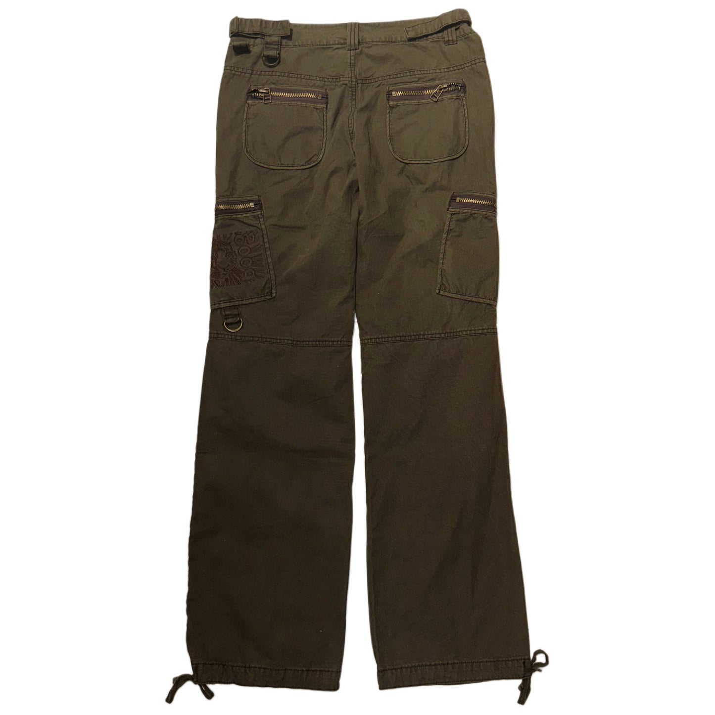 Brown cargo low waist pants