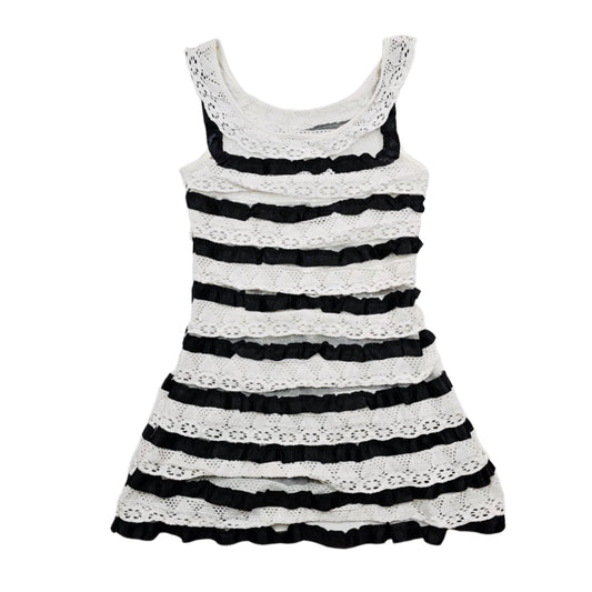 Black and white lace dress