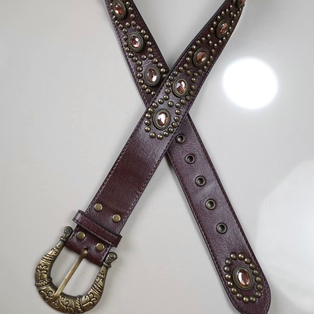 Brown rivets belt