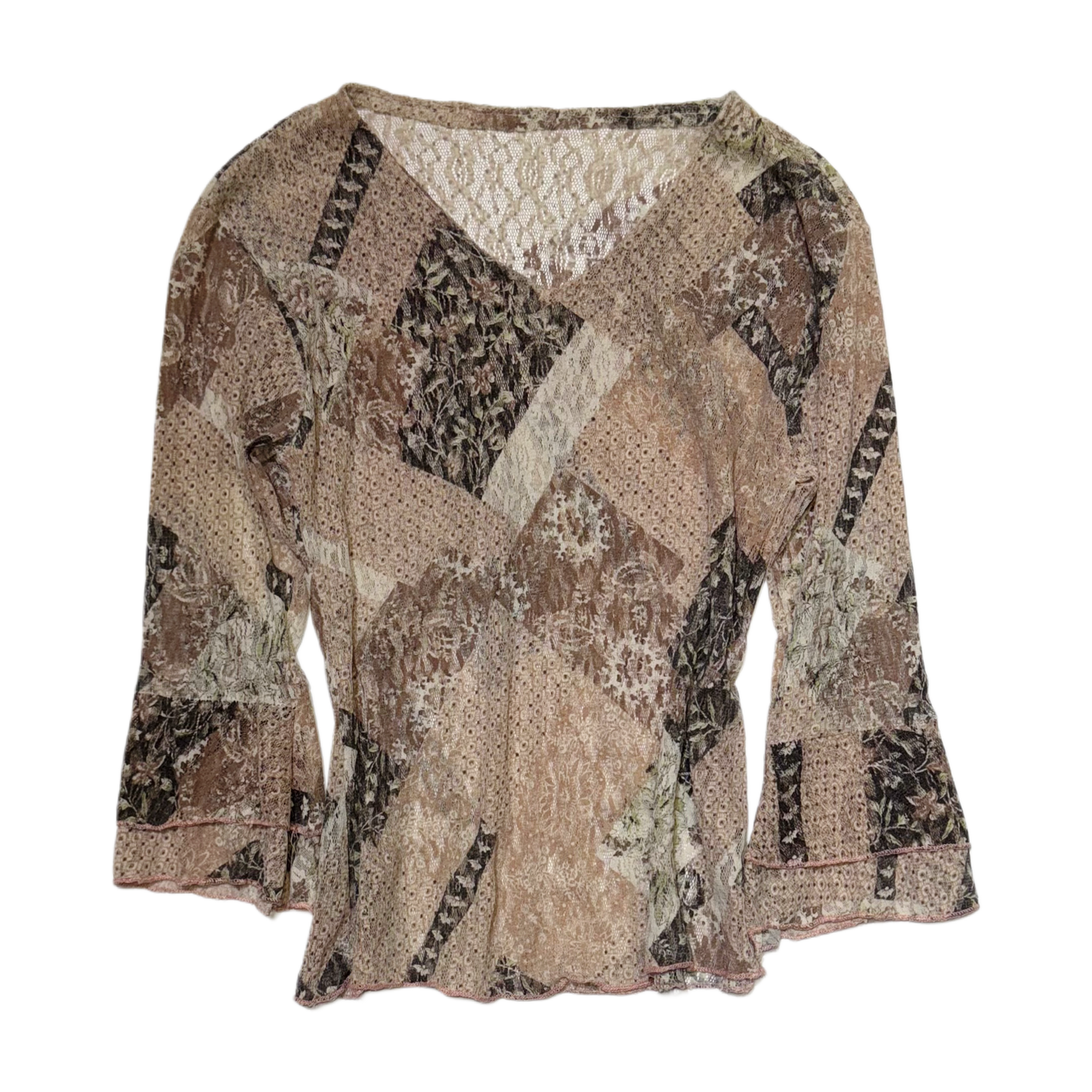 Floral lace patchwork long sleeve