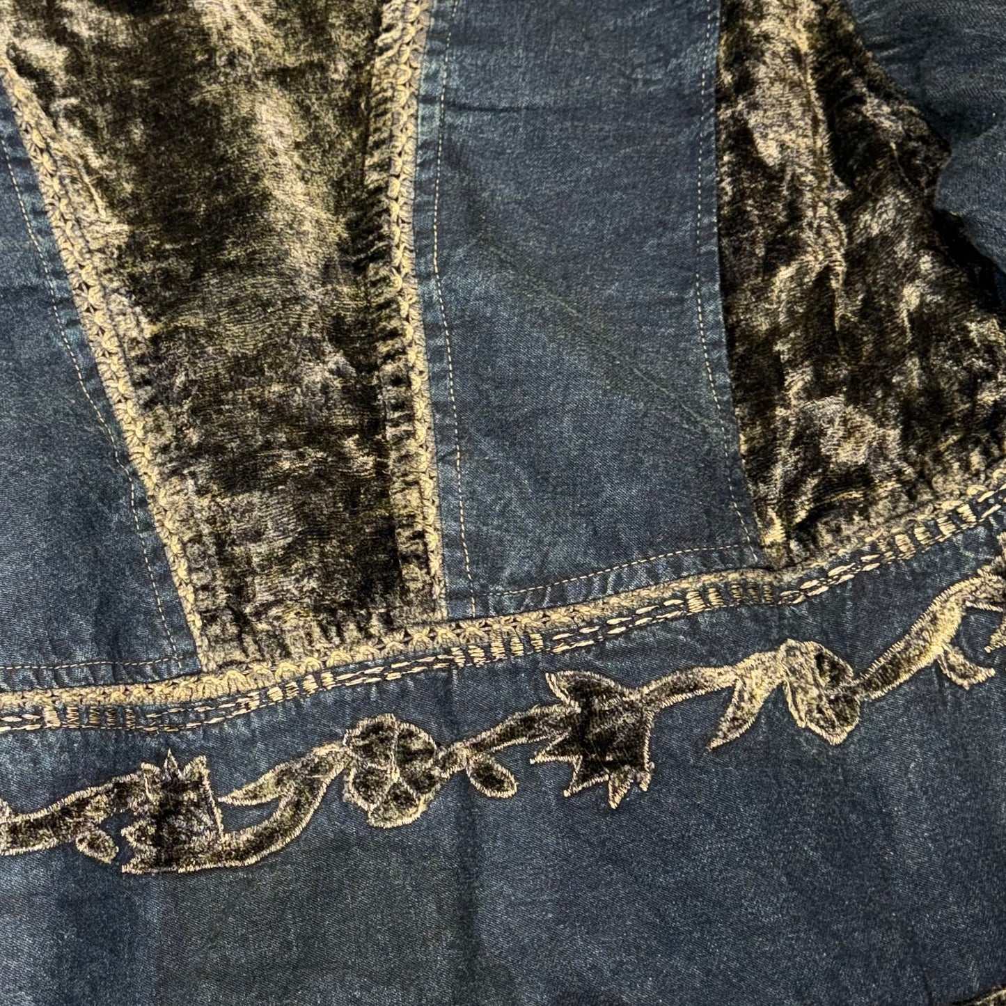 Denim brown velvet lace jacket