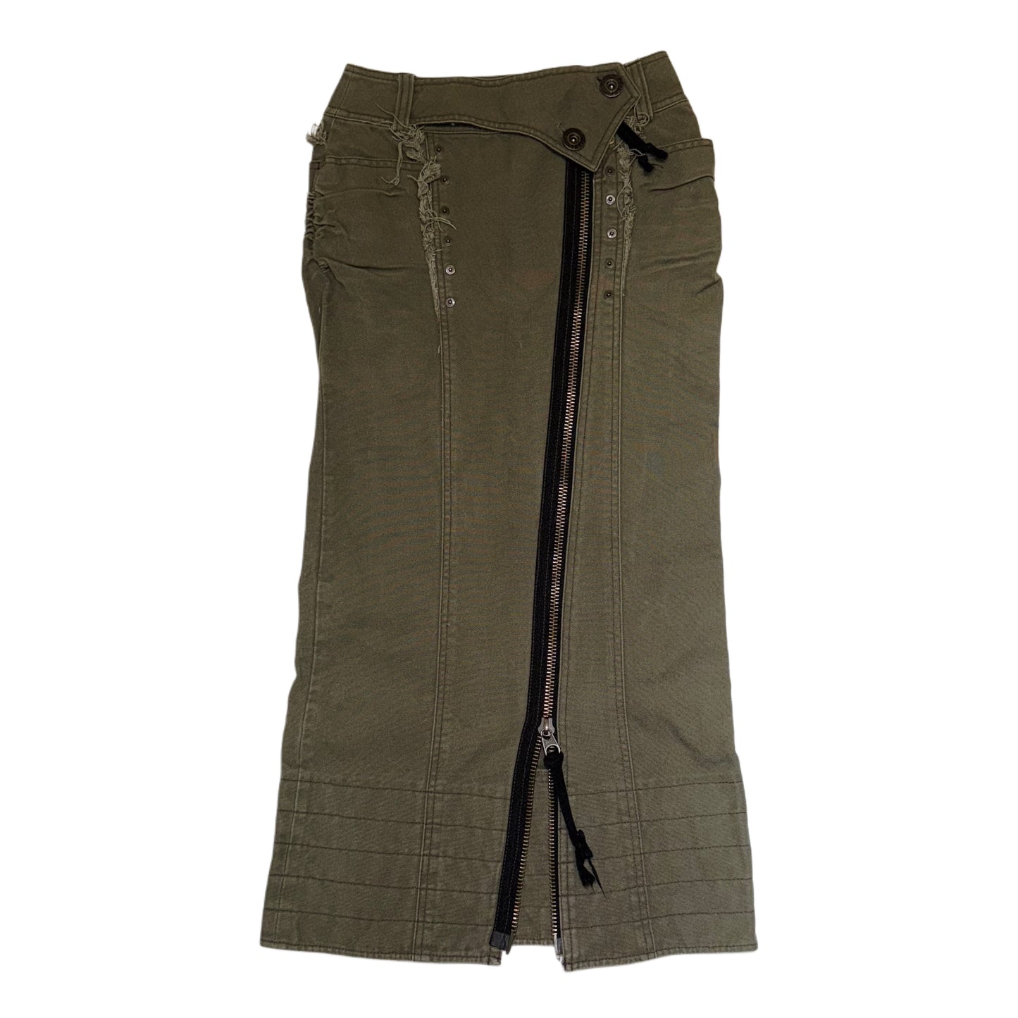 Green cargo zipper skirt
