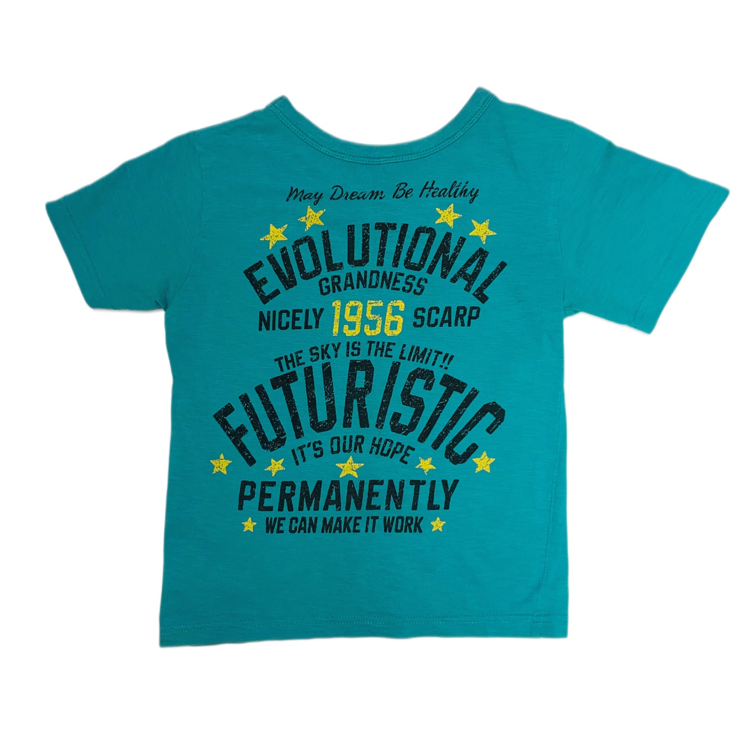 Teal graphic baby tee