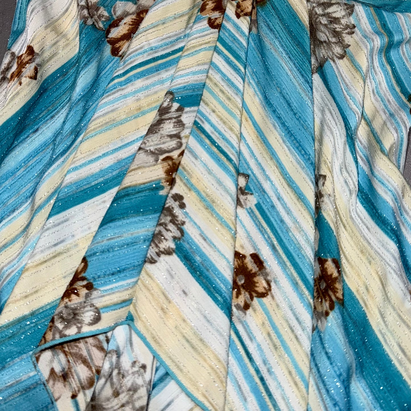 Blue striped floral tank