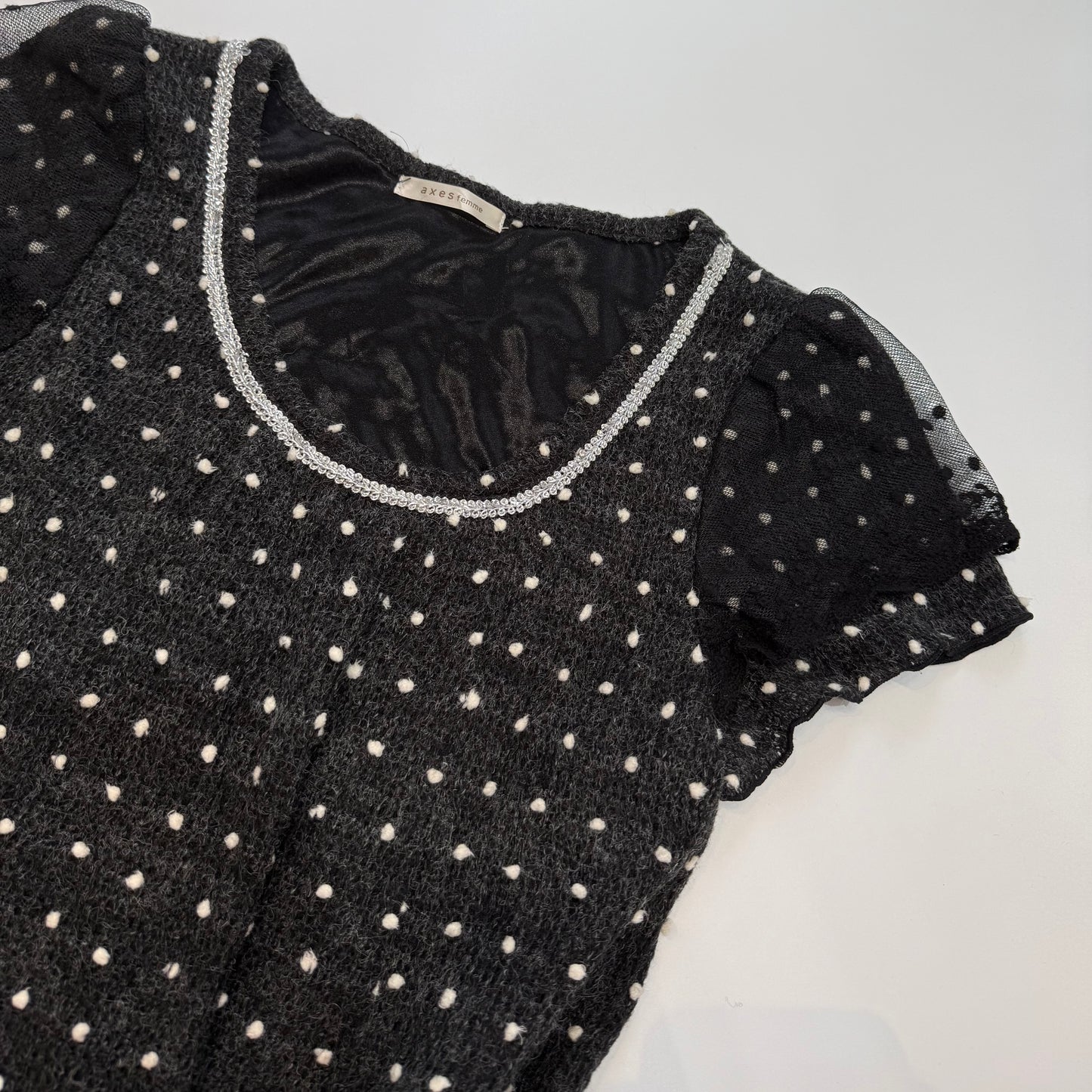 Axes black polka dot lace dress