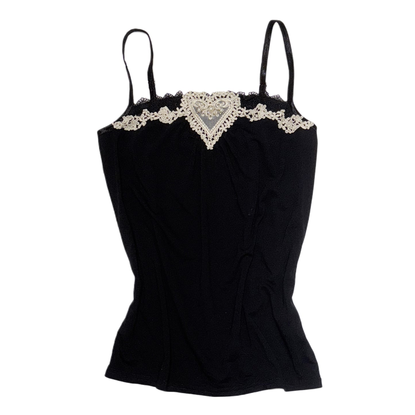 Axes lace heart black cami