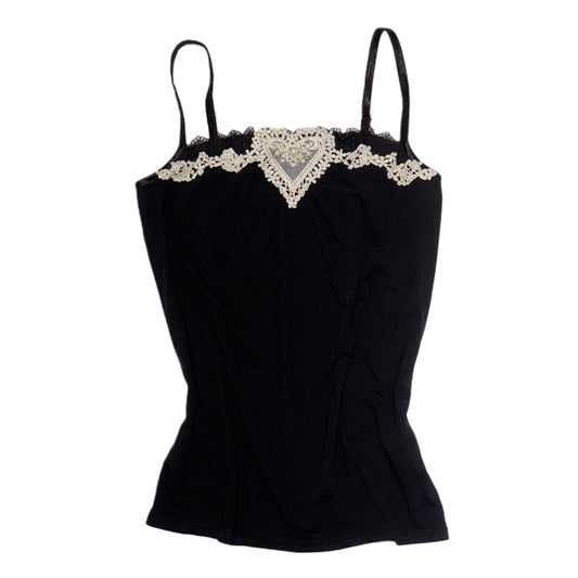 Axes lace heart black cami