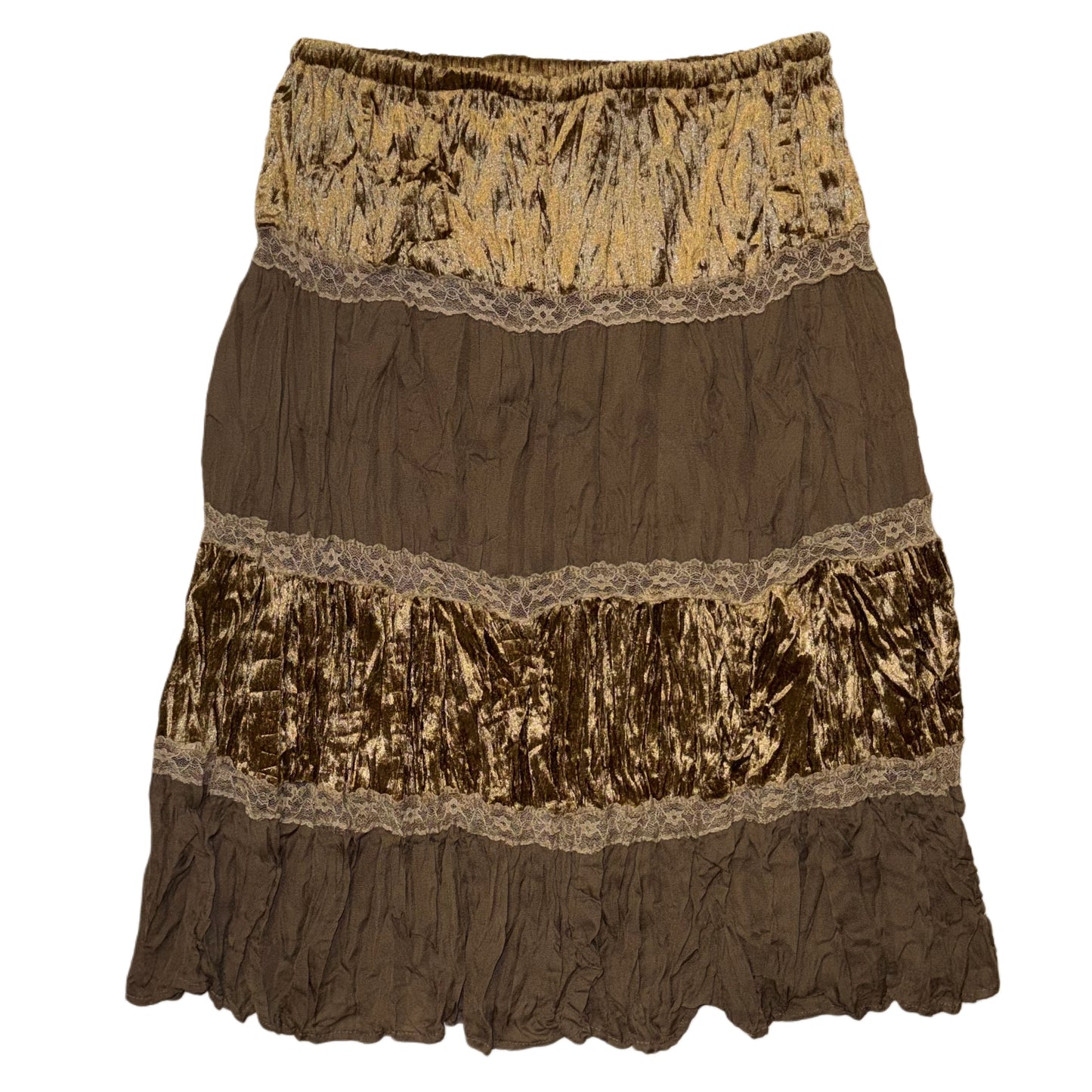 Brown velvet lace skirt