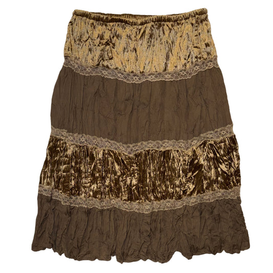 Brown velvet lace skirt