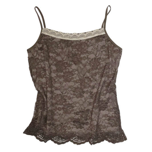 Brown lace tank