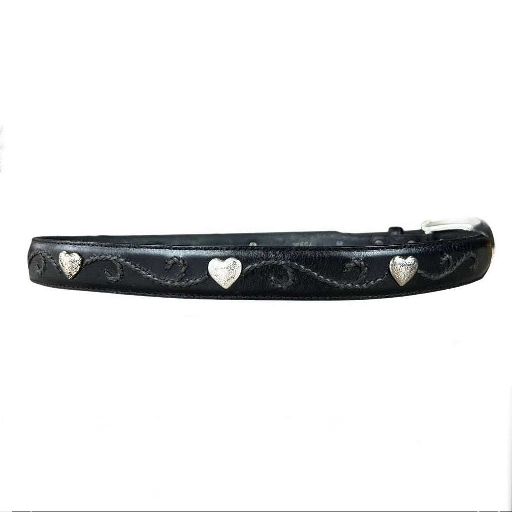 Black leather heart belt