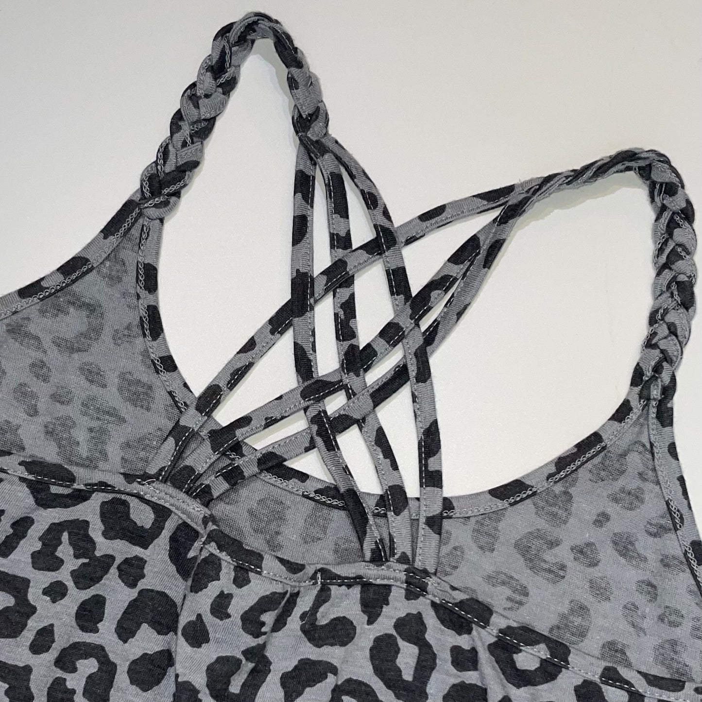 Grey leopard print tank