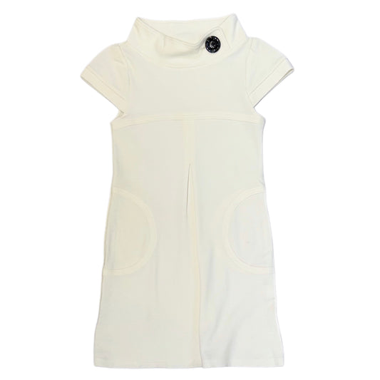 Cream mini dress with button detail