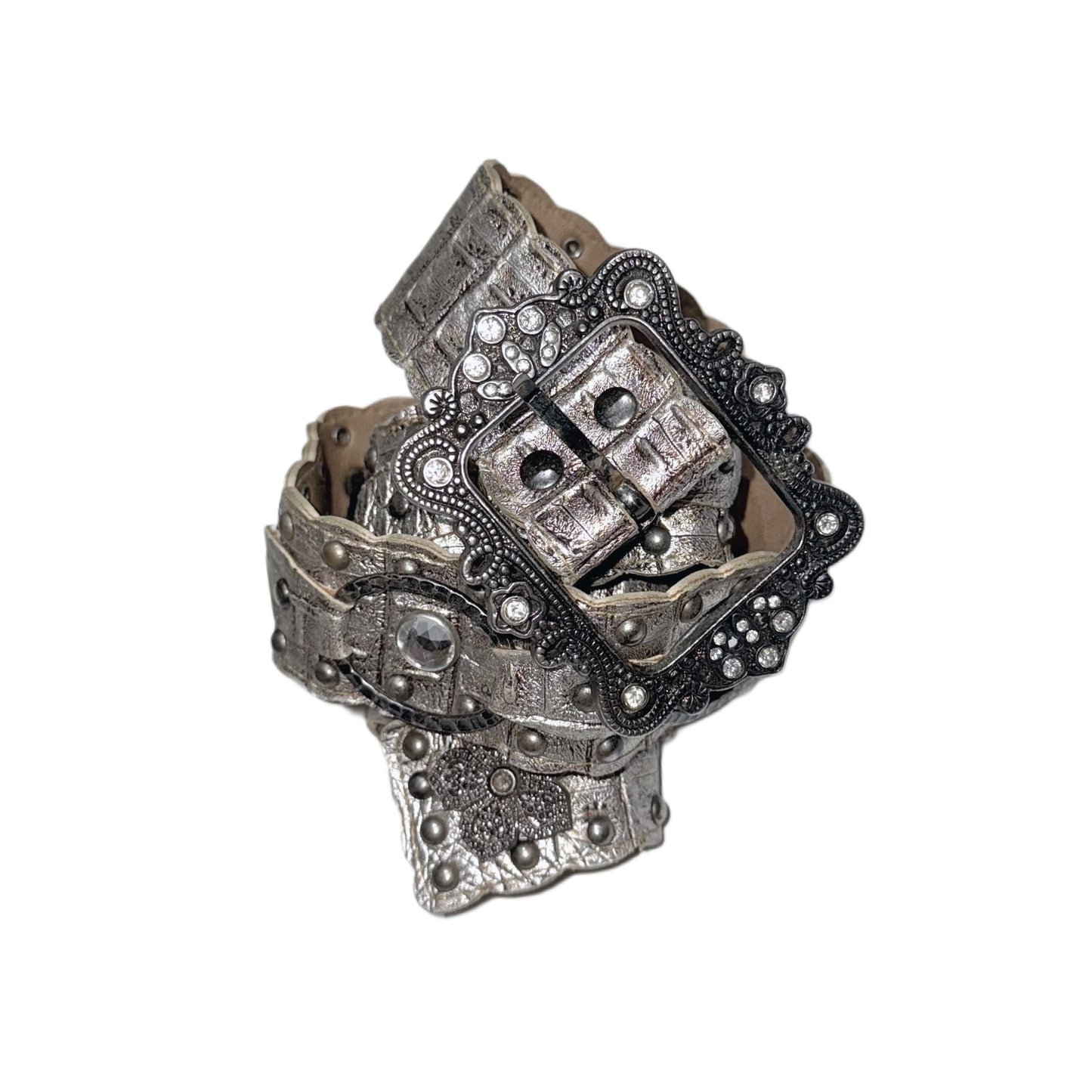 Rivet rhinestones belt