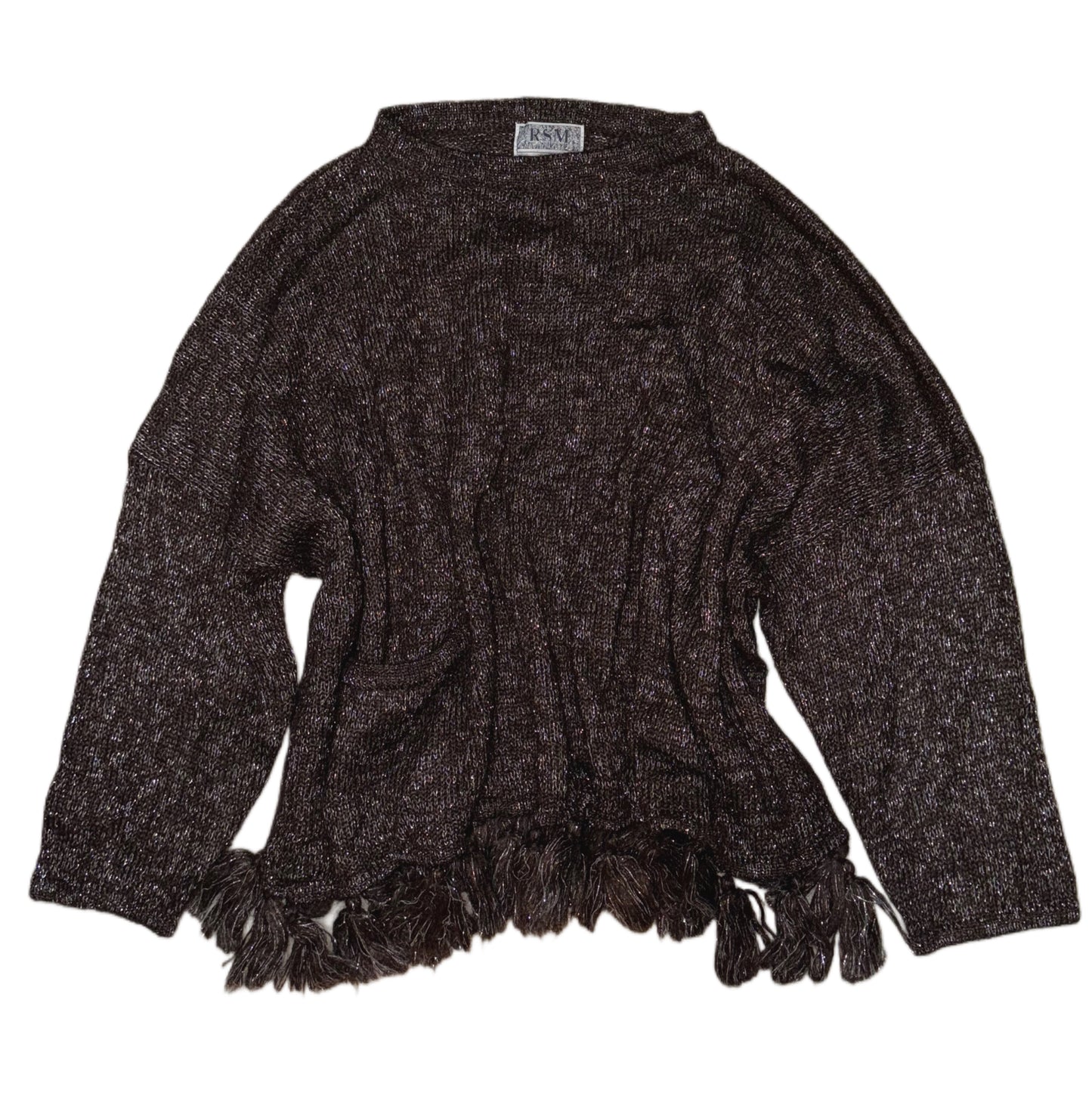 Brown glittering knit top