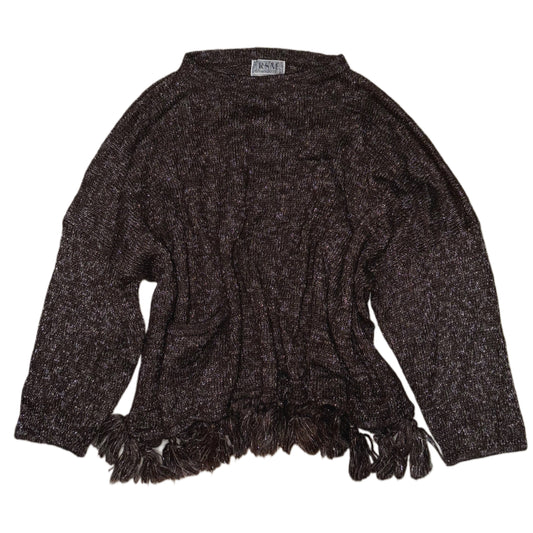 Brown glittering knit top