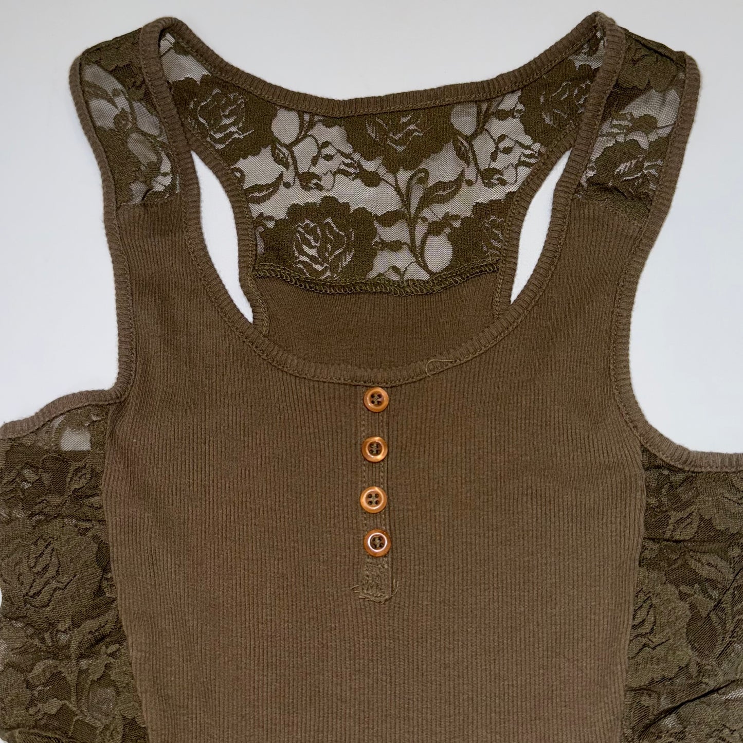 Green lace tank